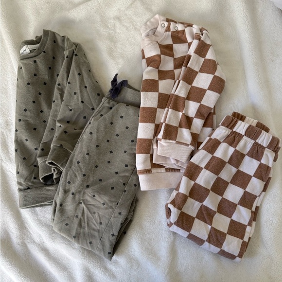 Grayson mini checked 24 month set miles the label olive green sweat baby toddler - Picture 1 of 7